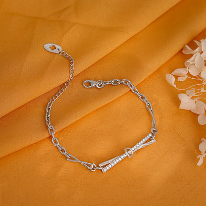 Silver Crystal Beam Bracelet