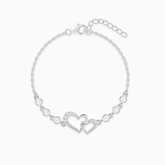 Silver Duoheart Bracelet