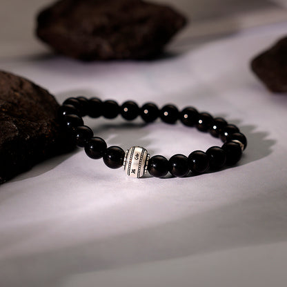 Oxidised Silver Midnight Sparkle Bracelet For Him