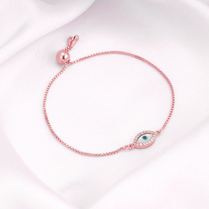 Rose gold evil eye bracelet store