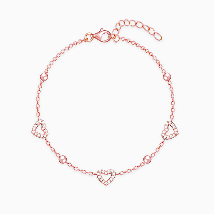 Rose Gold Halo Heart Bracelet