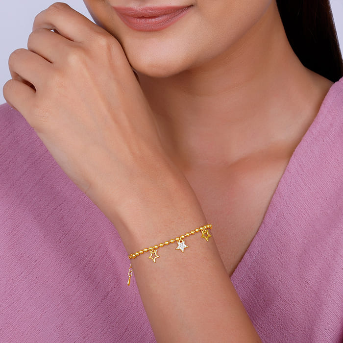 Golden Twinkle Star Bracelet GIVA Jewellery
