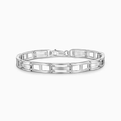 Silver Jazzy Link Bracelet For Him