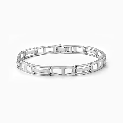 Silver Jazzy Link Bracelet For Him