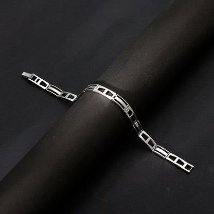 Silver Jazzy Link Bracelet For Him