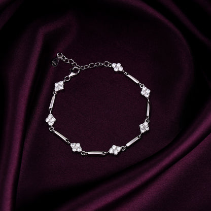 Silver Zircons Rhombus Bracelet