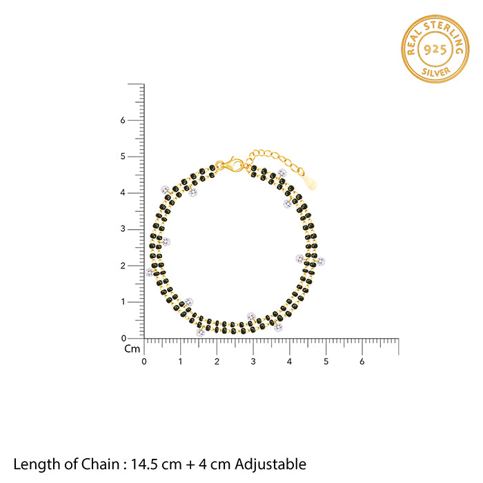 Golden Dazzling Zircon Mangalsutra Bracelet