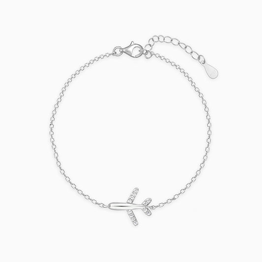 Silver Aeroplane Kids Bracelet (0-18 months)