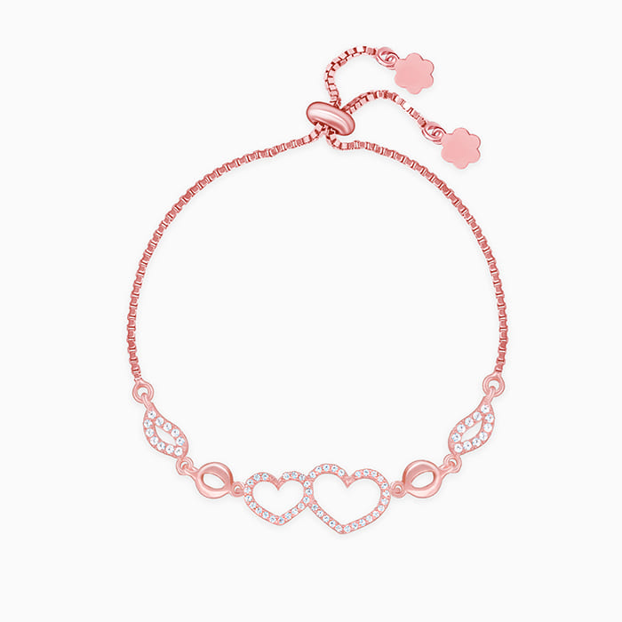 Buy Rose Gold Bright Heart Bracelet at Best Price – GIVA Jewellery