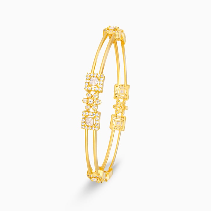 Golden Square Bloom Bangle