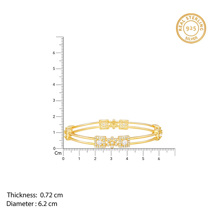 Golden Square Bloom Bangle