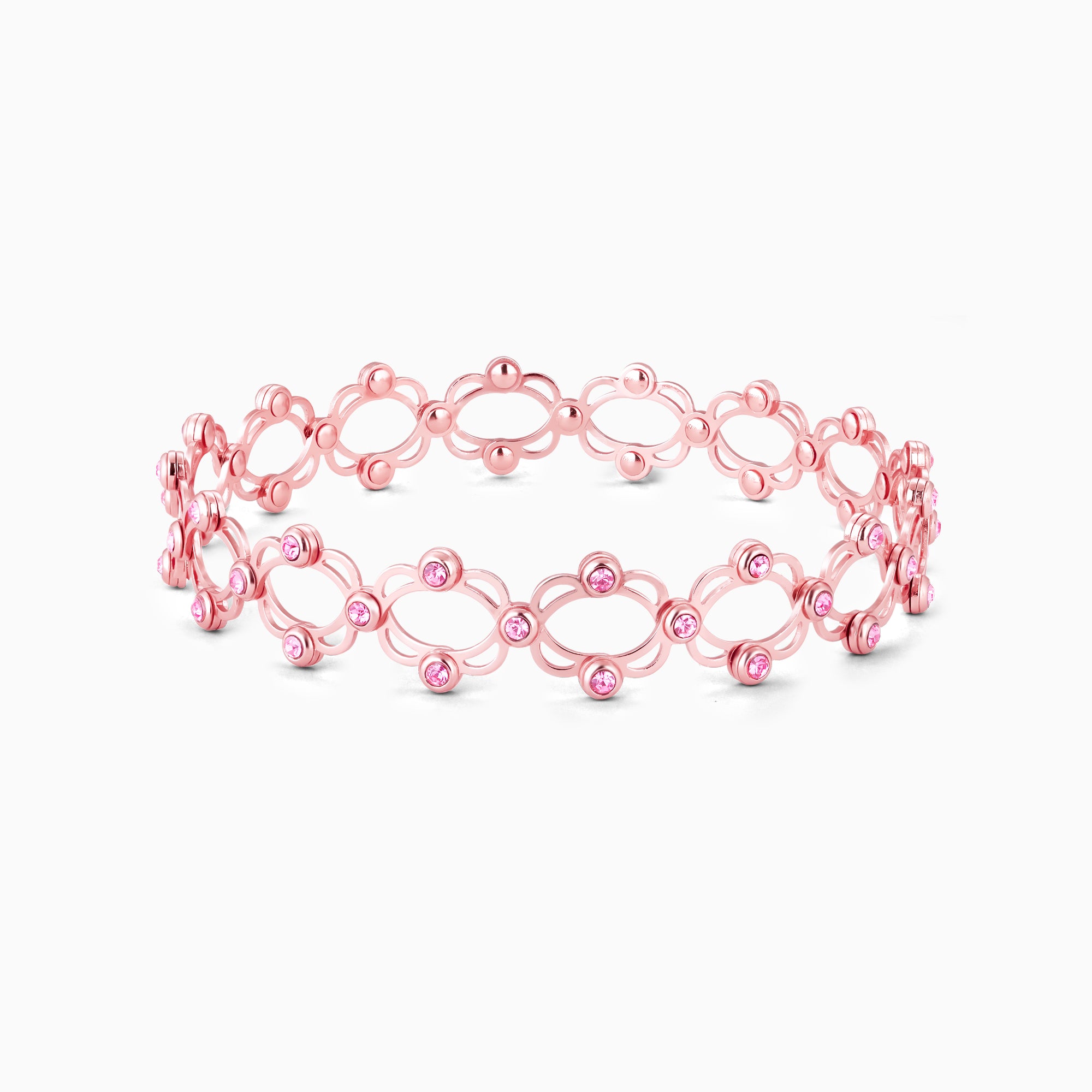 D shaped Supple Bracelet, Rose Gold