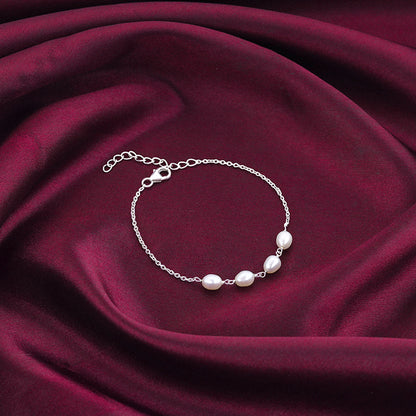 Silver Pearl Glance Bracelet