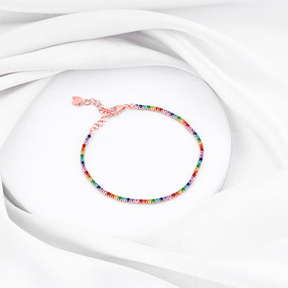 Rose Gold Celebratory Colours Tennis Bracelet