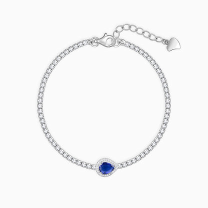 Silver Bliss of Blue Tennis Bracelet