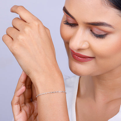 Silver Interlinked Chain Bracelet