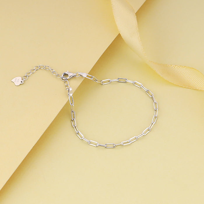 Silver Interlinked Chain Bracelet