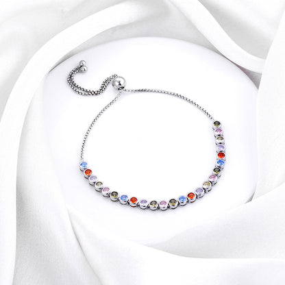 Silver Colourful Circle Bracelet