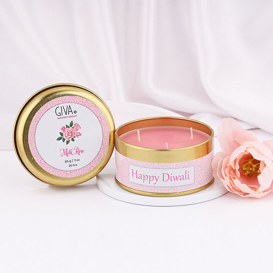 Milk Rose Scented Diwali Candle