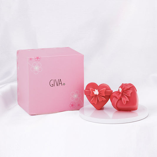 Red Heart Valentine Candle Set of 2