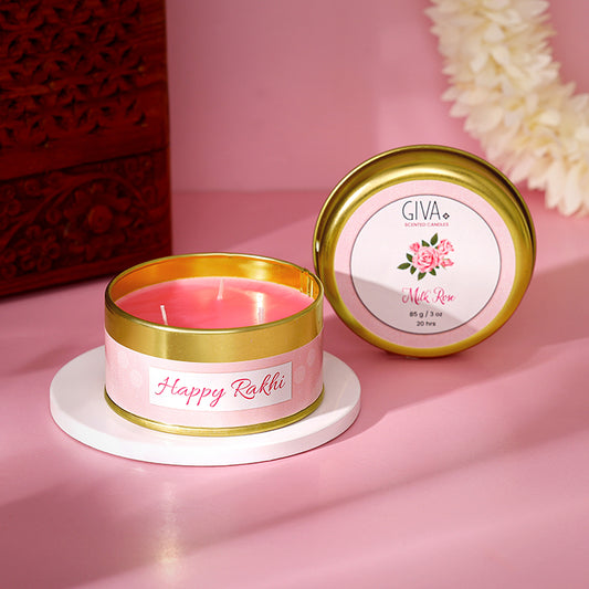 Milk Rose Scented Rakhi Candle