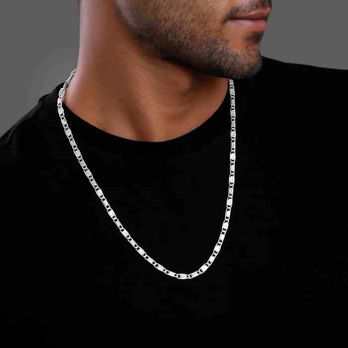 Silver Metal Mingle Chain for Him