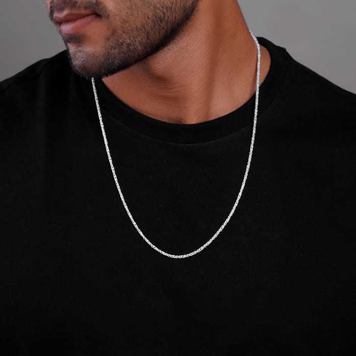 Silver Crest Chain For Him