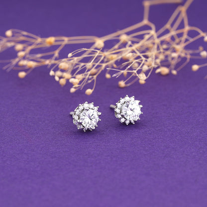 Zircon Shining Flower Earring