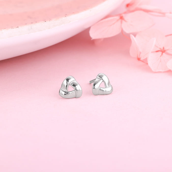 Silver Triangulum Stud Earrings