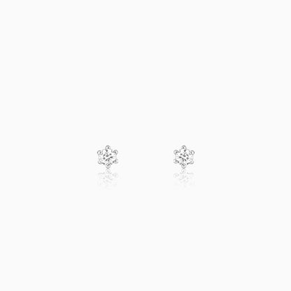 Silver Zircon Bubble Stud Earrings