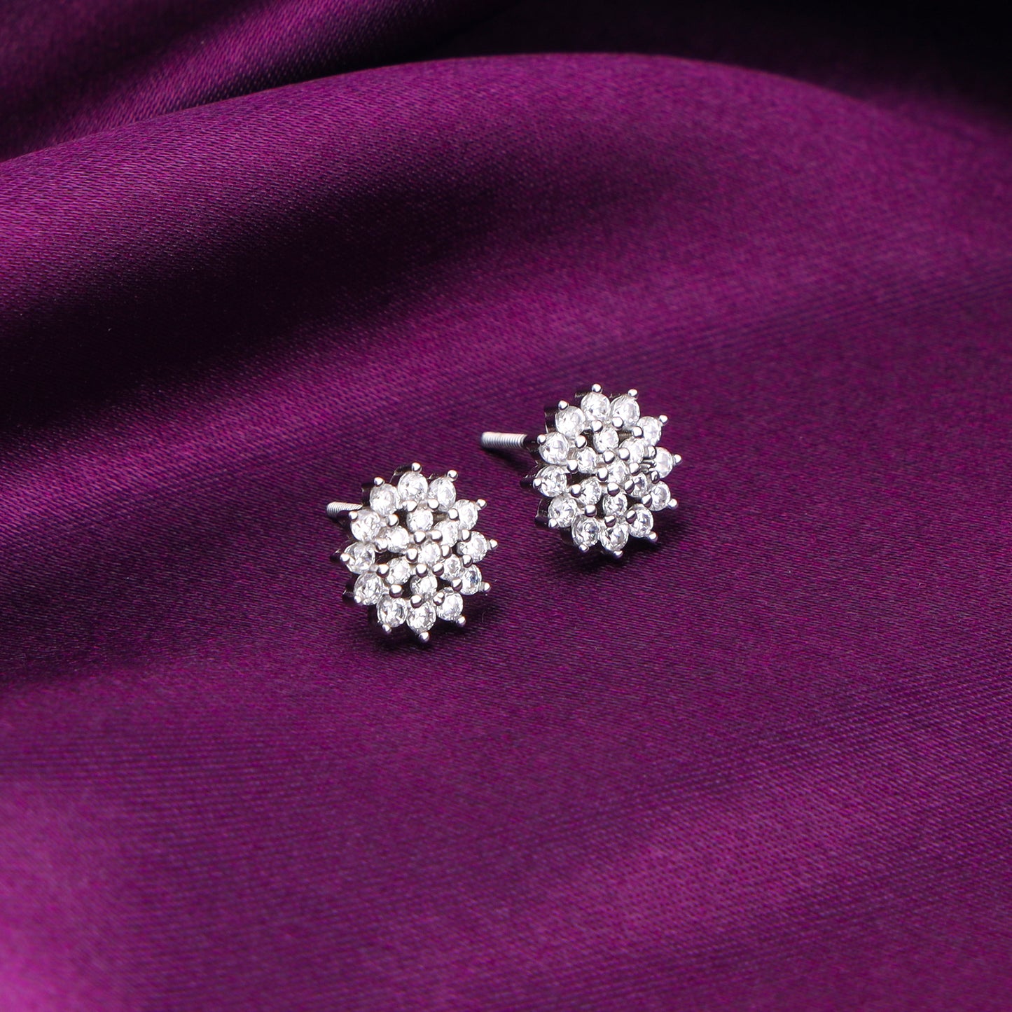 Anushka Sharma Silver Zircon Shining Star Studs