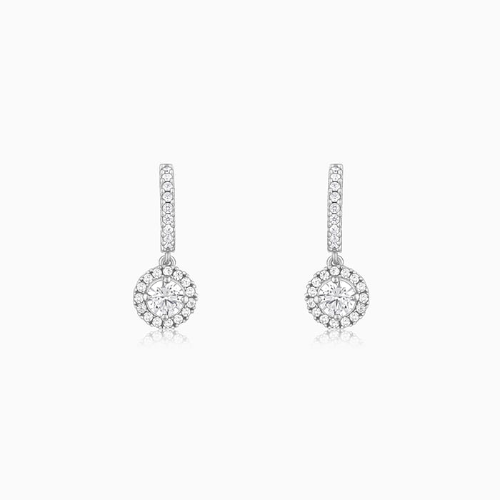 Silver Zircon Drizzle Drop Earrings