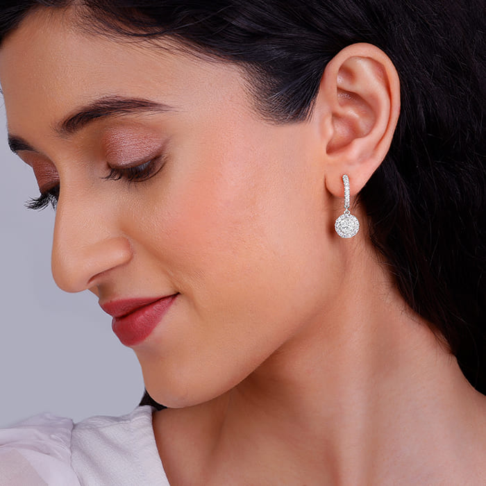 Silver Zircon Drizzle Drop Earrings GIVA Jewellery