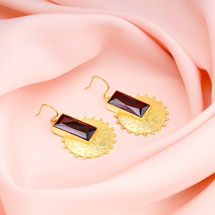 Golden Ruby's Coin Earrings