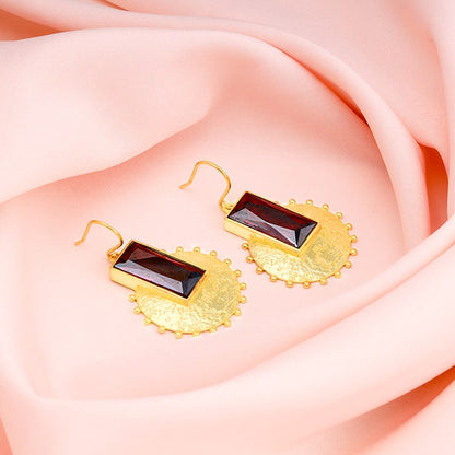 Golden Ruby's Coin Earrings