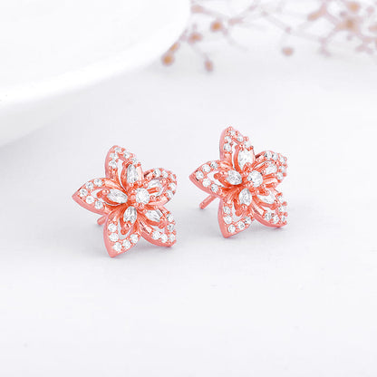 Rose Gold Viola Earrings