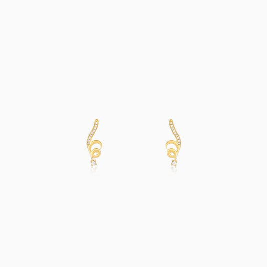 Golden Celestial Whirl Earrings