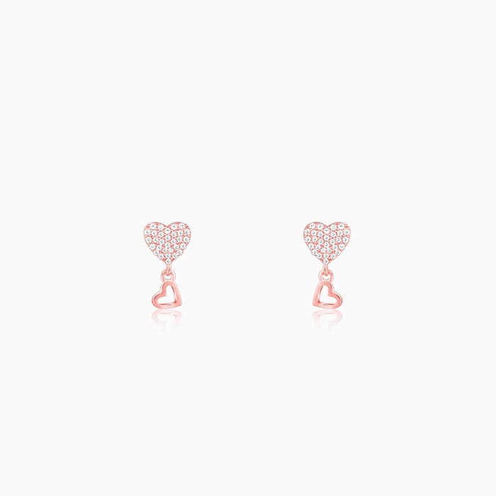 Rose Gold Magical Heart Earrings