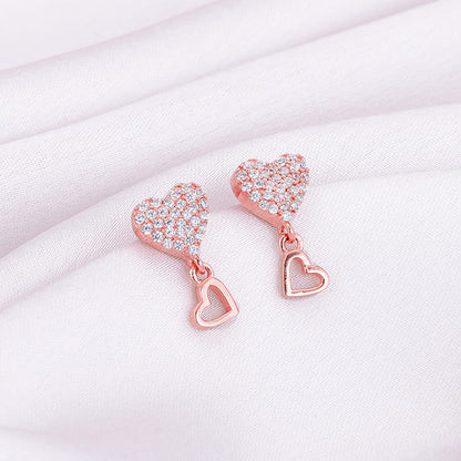 Rose Gold Magical Heart Earrings