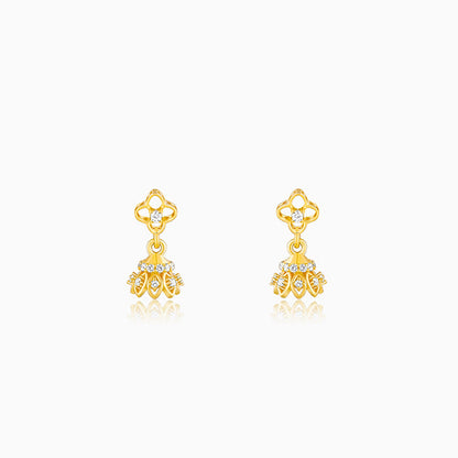 Golden Mystic Floral Jhumki Earrings