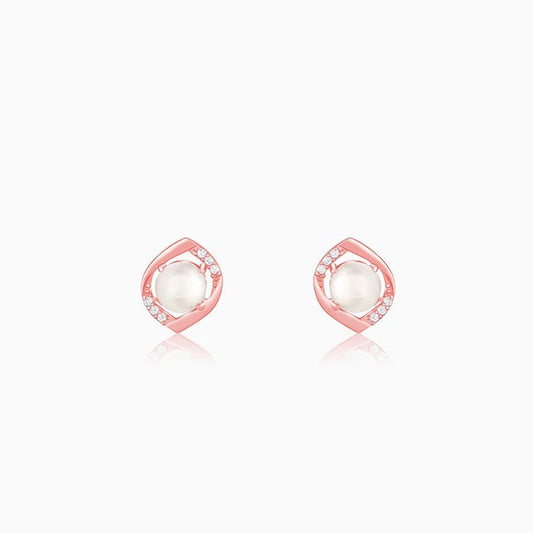 Rose Gold Pearl-fect Earrings