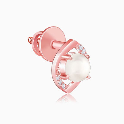 Rose Gold Pearl-fect Earrings