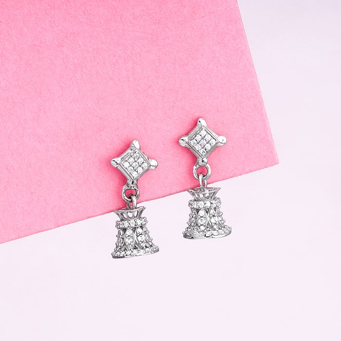 Silver Melody Jhumki Earrings