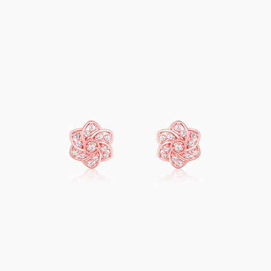 Rose Gold Floral Bloom Earrings