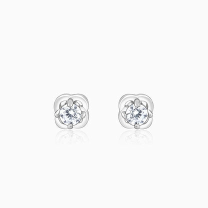 Silver Bloomfire Zirconia Earrings