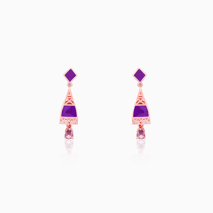 Rose Gold Dream Tower Teardrop Earrings