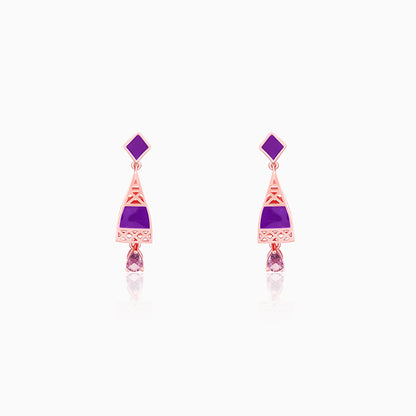 Rose Gold Dream Tower Teardrop Earrings