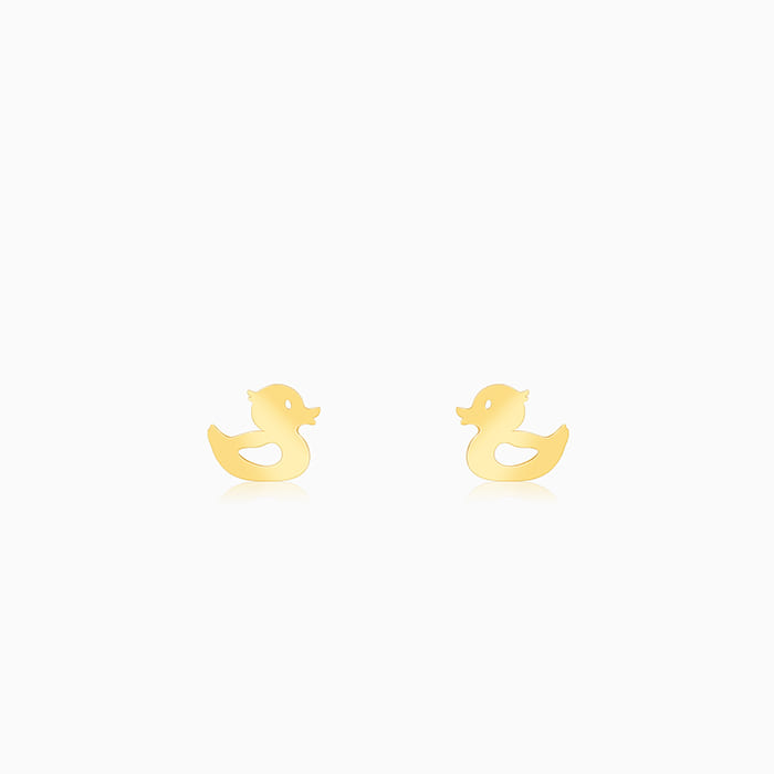 Golden Duck Stud Earrings