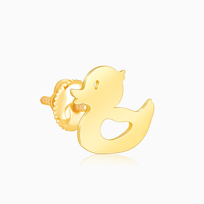 Golden Duck Stud Earrings