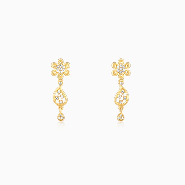 Golden Glorious Flower Earrings